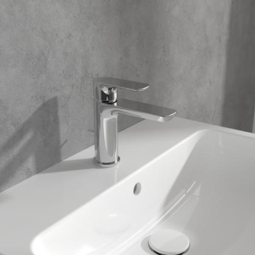 Villeroy & Boch O.novo Single Lever Basin Mixer with Pop-up Waste Chrome TVW10400300061