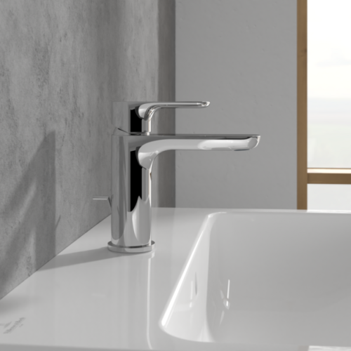 Villeroy & Boch O.novo Single Lever Basin Mixer with Pop-up Waste Chrome TVW10400300061