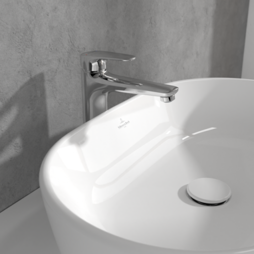 Villeroy & Boch O.novo Start Tall Basin Mixer with Push-open Waste Chrome TVW10510511061