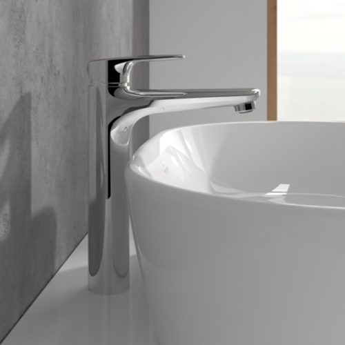 Villeroy & Boch O.novo Start Tall Basin Mixer with Push-open Waste Chrome TVW10510511061