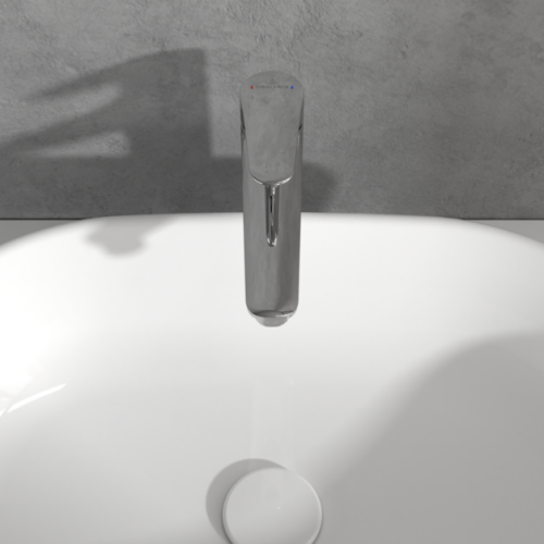 Villeroy & Boch O.novo Start Tall Basin Mixer with Push-open Waste Chrome TVW10510511061