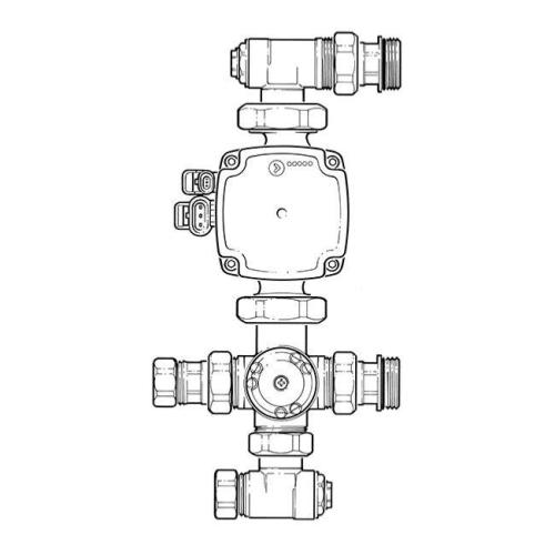 Inta Manifold Underfloor Heating Pump Mixer Set With Nickel Finish UFHPSETNK
