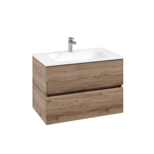 Villeroy & Boch Arto 80cm Wall-Mounted Vanity Unit (Furniture Only) - Kansas Oak VBB52000RH