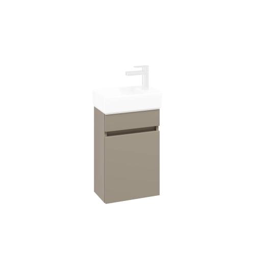 Villeroy & Boch Arto 1 Door Cloakroom Vanity Unit Hinges Right 36cm - Sand Grey Matt VBB53400VD
