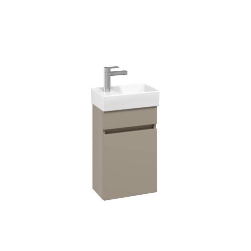 Villeroy & Boch Arto 36cm Cloakroom Basin & Vanity Set Sand Grey Matt LH Tap Hole VBFN-036L-VD