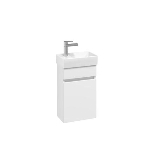 Villeroy & Boch Arto 36cm Cloakroom Basin & Vanity Set White LH Tap Hole VBFN-036L-VS
