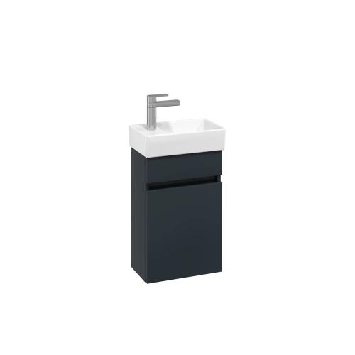Villeroy & Boch Arto 36cm Cloakroom Basin & Vanity Set Grey LH Tap Hole VBFN-036L-VT