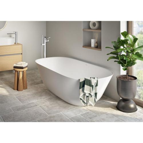 Villeroy & Boch Theano Free-Standing Bath 1550 x 750mm - Stone White VBUBQ155ANH7F200V-RW