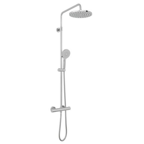 Vado Velo Exposed Square Shower Valve with Adjustable Rigid Riser VEL-149T-RRK-RO-CP