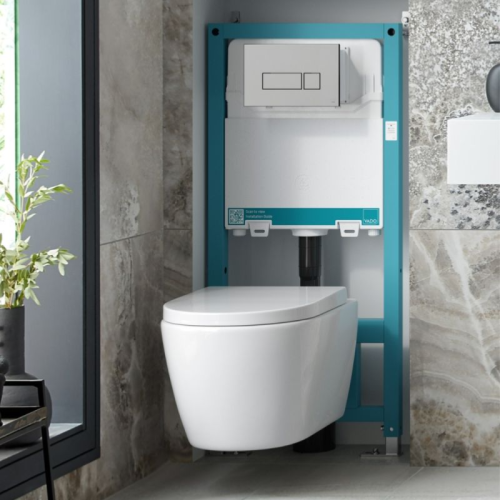 Vado Short Frame & Cistern with Adjustable Height 825mm x 500mm WG-095S-F/C