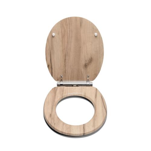 Croydex Corella Grey Wood Effect Flexi-Fix Toilet Seat WL605231H