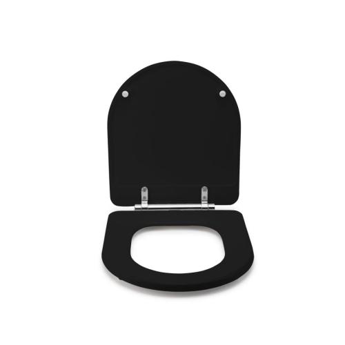 Croydex Iseo Flexi-Fix Wood Toilet Seat Black WL610321H