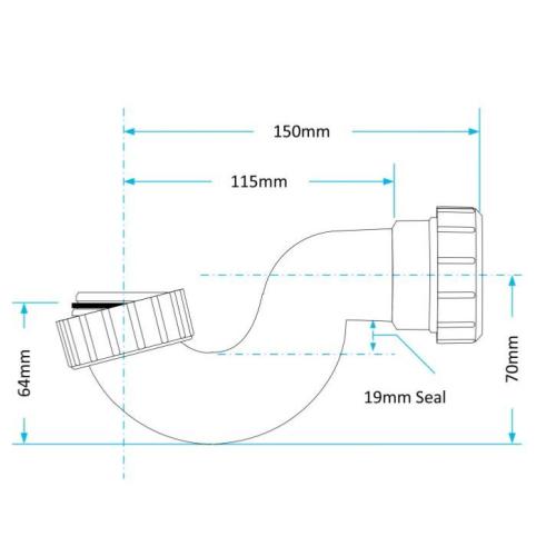 Viva 1Â½" x 19mm Seal Bath Trap WTB4019