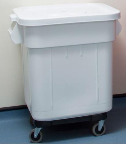 Laundry Trolley Huskee Bin With Lid & Wheels 120 Litres White - Each