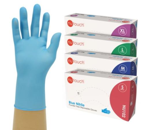 Blue Nitrile Powder Free Disposable Glove (100)
