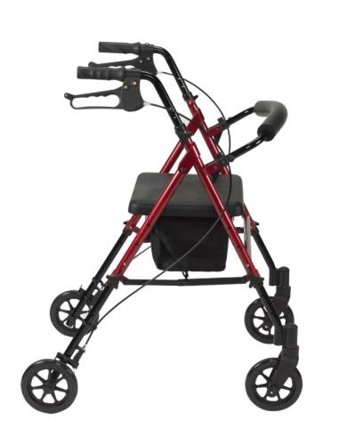 Adjustable Seat Rollator (Red)