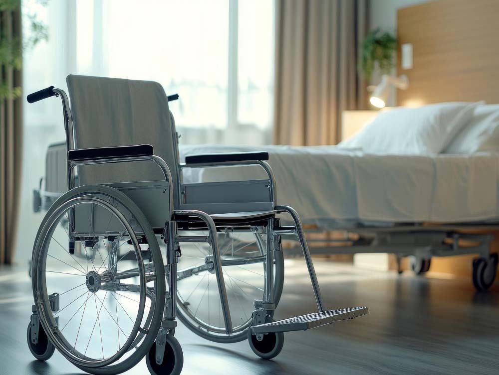 Two comfortable armchairs by a round ocffee table in a communal space