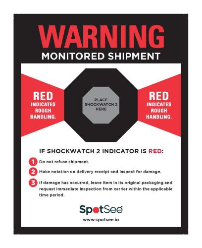 ShockWatch2 Companion Labels 4.5" x 5.75" 200 Per Roll