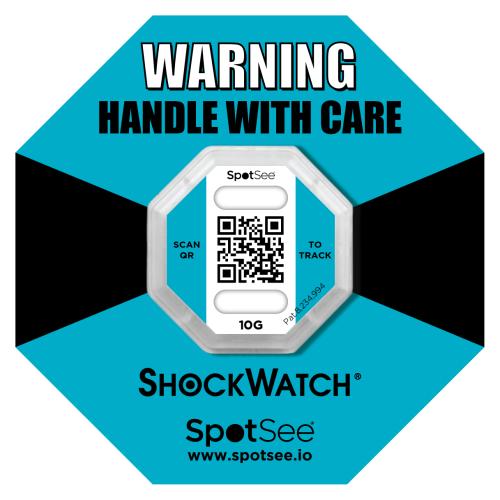 ShockWatch2 QR Indicator 10G Teal With Framing Label Pack 100