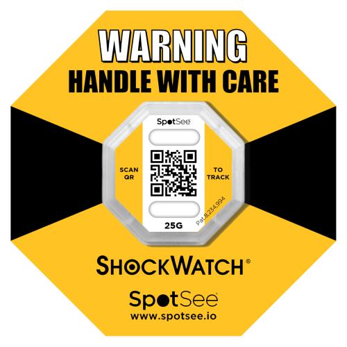 ShockWatch2 QR Indicator 25G Yellow With Framing Label Pack 100