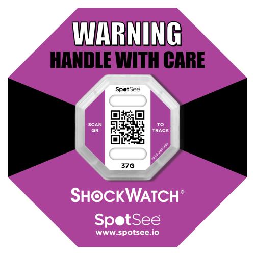 ShockWatch2 QR Indicator 37G Purple With Framing Label Pack 100