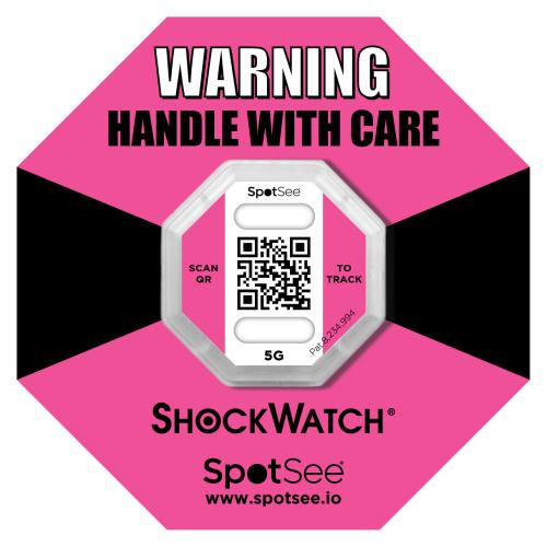 ShockWatch2 QR Indicator 5G Pink With Framing Label Pack 100
