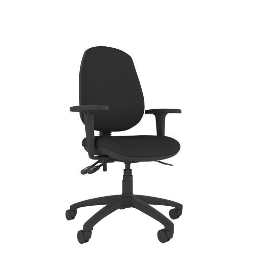 High Back Operators chair in Black Fabric