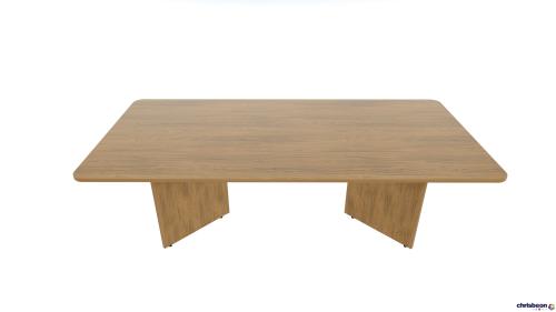 ARROWHEAD BASE 1 PIECE SHAPED RECTANGULAR BOARDROOM TABLE- WITH RADIUS CORNERS