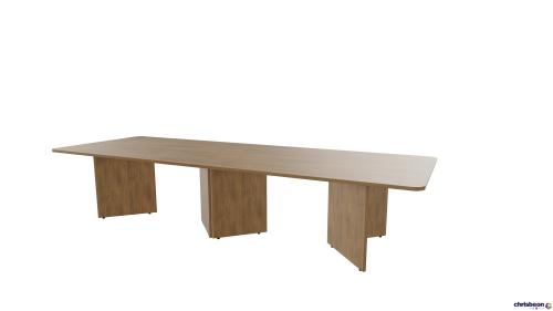 ARROWHEAD BASE 2 PIECE SHAPED RECTANGULAR BOARDROOM TABLE- WITH RADIUS CORNERS