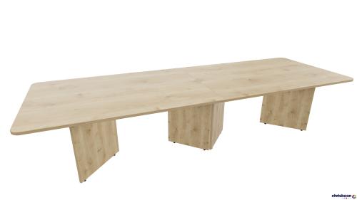 ARROWHEAD BASE 2 PIECE SHAPED RECTANGULAR BOARDROOM TABLE- WITH RADIUS CORNERS