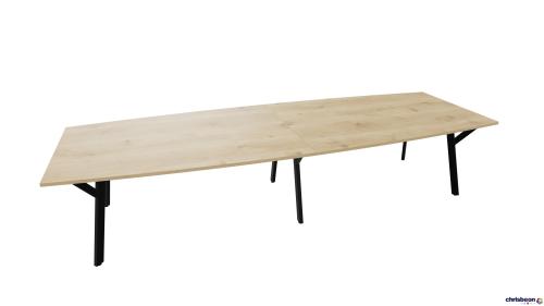 Y-LEG BASE 2 PIECE BOAT SHAPED BOARDROOM TABLE