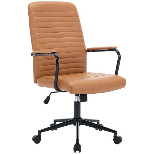 TC Jemini Marco Light Brown Swivel Gas Height Adjustable Swivel Arm Chair