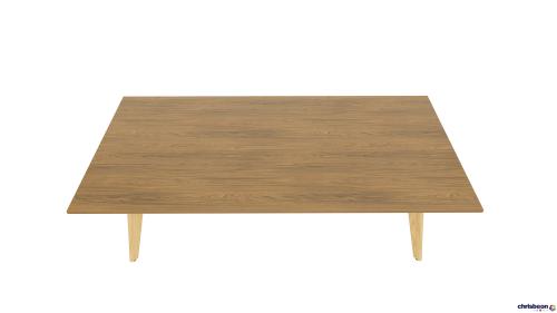RECTANGULAR BOARDROOM TABLE WITH TAPERED WOODEN LEGS