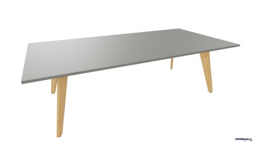 RECTANGULAR BOARDROOM TABLE WITH TAPERED WOODEN LEGS