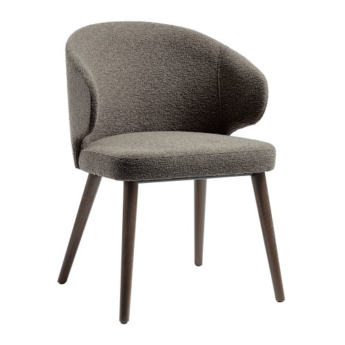 grey boucle fabric armchair