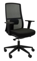 Black Fabric Mesh Back Task Chair With Adjustable Arms