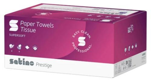 Satino HiCycle 20 2 ply V fold hand towels White PT3 20.3x21cm, 3024 per pack