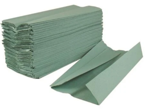 1 ply Green C-Fold Hand Towels Pk 2880 Towels 250 x 230mm