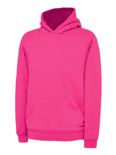 Childrens Classic Hooded Sweatshirt - Hot Pink - 7-8yrs