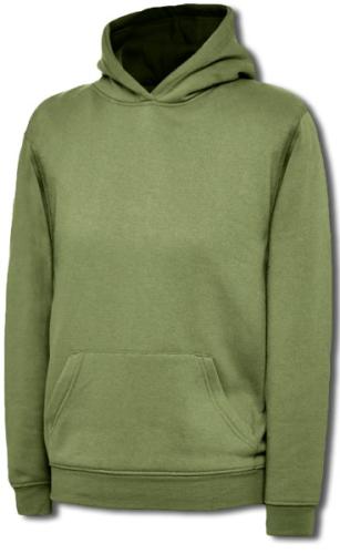 Childrens Classic Hooded Sweatshirt - Military Green - 2yrs