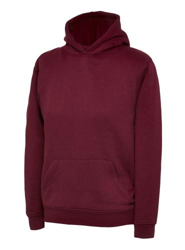 Childrens Classic Hooded Sweatshirt - Maroon - 3-4yrs