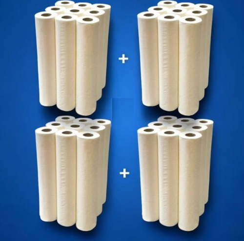 Embossed 2 Ply White Couch Rolls -  4 Cases x 9 Rolls = 36 Rolls