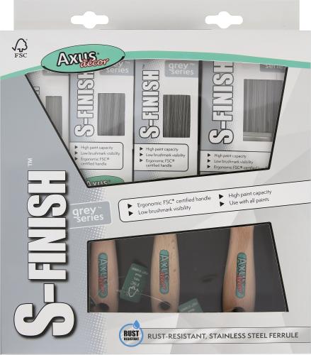 AXUS S-FINISH BRUSH GREY SERIES SET P.4 (1.5", 2x2", 3")
