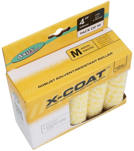 AXUS X-COAT ROLLER 4" 10 PACK (YELLOW SERIES)
