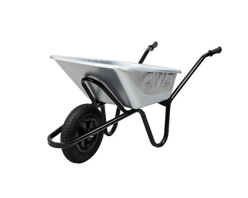 WLS WHEELBARROW GALVANISED 120LTR PNEUMATIC INVINCIBLE