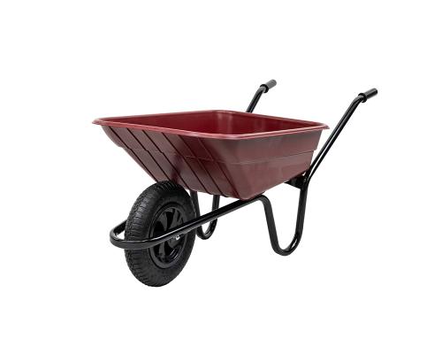 WLS WHEELBARROW POLYPROPYLENE 90LTR BURGUNDY                