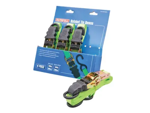 4 Piece Ratchet Tie Down Set