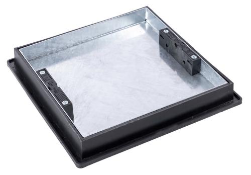 Clark Drain Recessed Steel Manhole Cover And Polypropylene Frame For Shallow Chambers 300 x 300 x 44mm 5T (220-300mm Dia Opening)