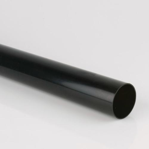 68mm Round Downpipe P/E 2.5M Length Black