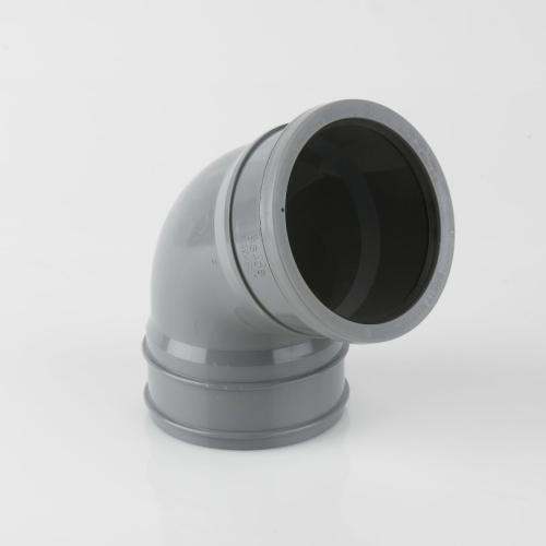110mm Soil Single Socket Offset Bend 112.5° Grey